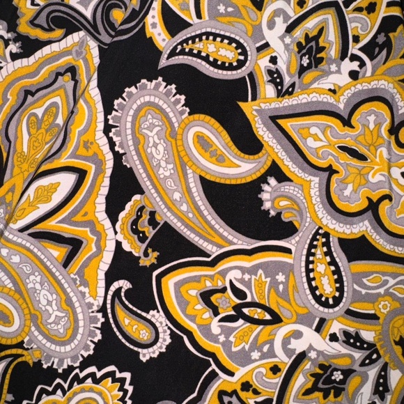 INC International Concepts Black and Gold Paisley Midi Dress - Picture 9 of 9